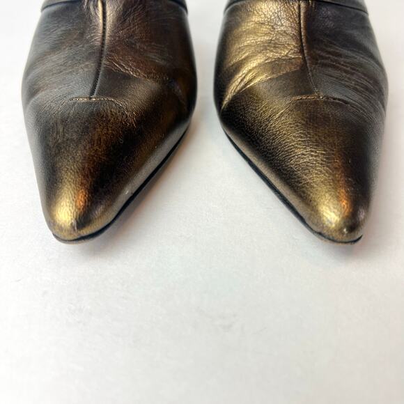 Donald J. Pliner Leather Kitten Heel Pointy Toe Mules Copper Sz 7 - Picture 2 of 12
